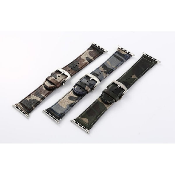 Kamouflage stil läderrem klockarmband för Apple Watch 38mm  Brun