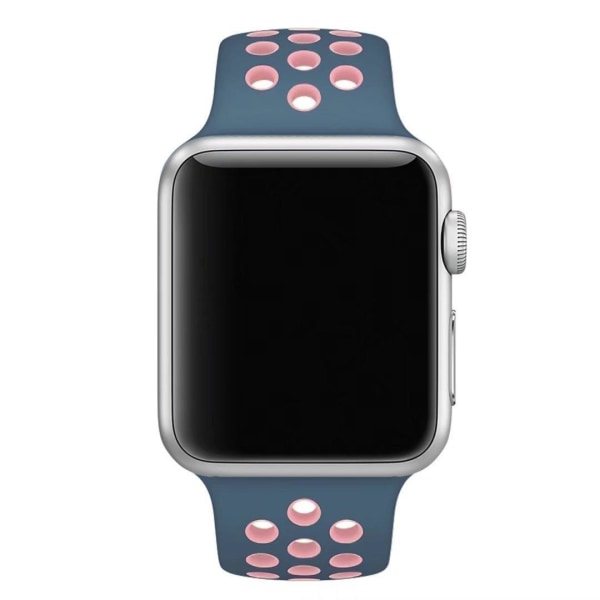 För Apple Watch 42/44mm L silikon Sport klockarmband Blå