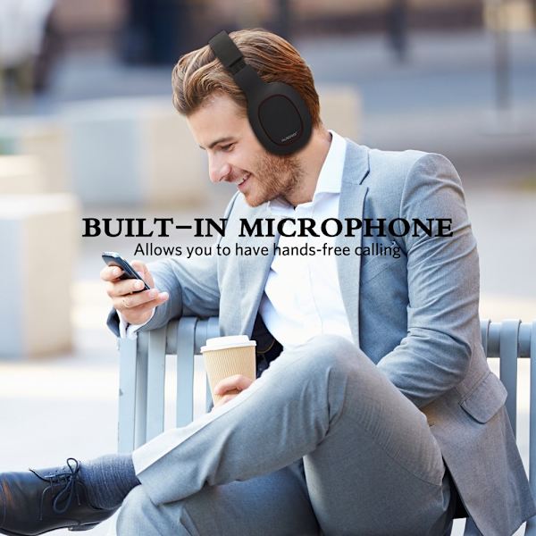 AUSDOM M09 Bluetooth 4.2 med minneskortsplats Svart