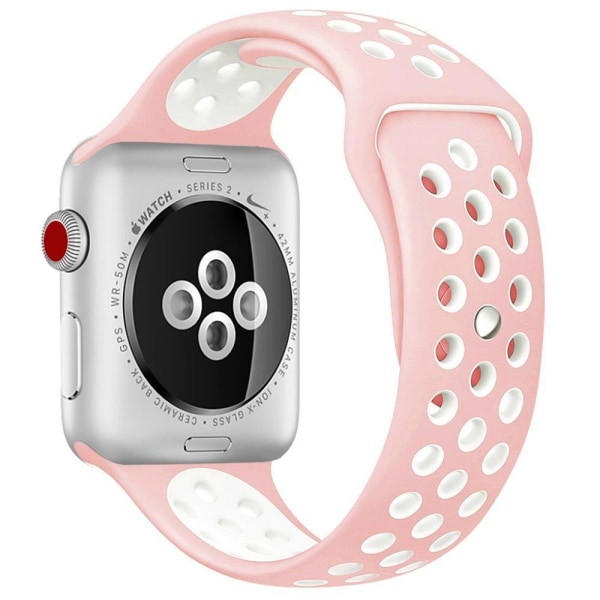 För Apple Watch 42/44mm L silikon Sport klockarmband Rosa