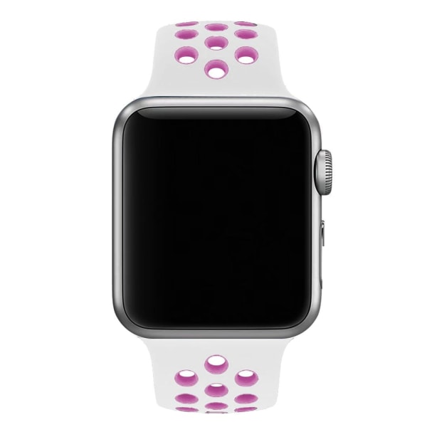 För Apple Watch 42/44mm L silikon Sport klockarmband Vit