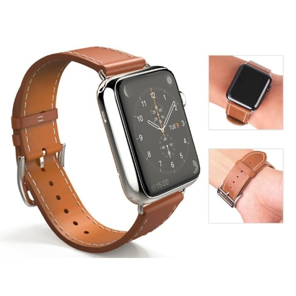 Äkta läder armband till Apple Watch 38mm Blå