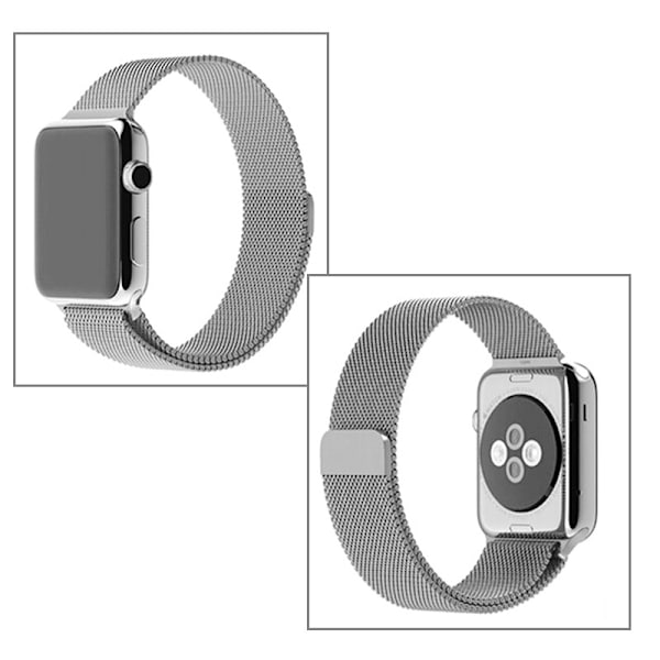 Milanese Loop Magnetic Rostfritt  apple watch armband 42 mm Silv Silver
