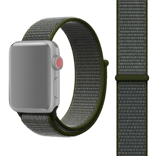 För Apple Watch 38mm Nylon Loop med kardborreknäppning Olivgrön Oliv