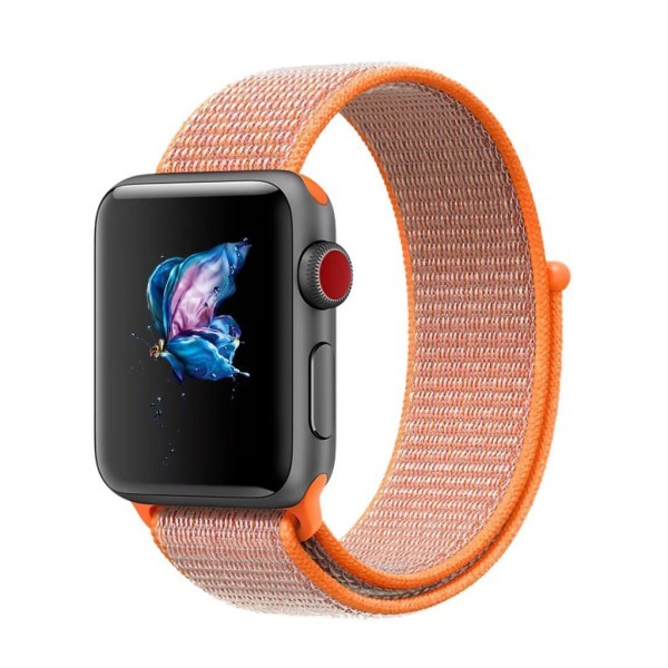 För Apple Watch 42/44mm Nylon Loop med kardborreknäppning  Orange 42