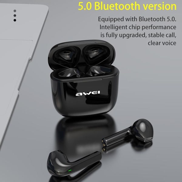 awei T26 Bluetooth V5.0 TWS Headset Svart
