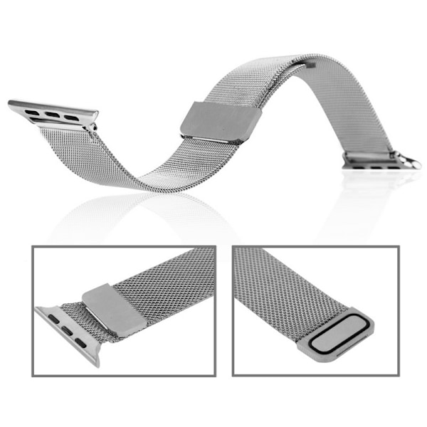 Milanese Loop Magnetic Rostfritt  apple watch armband 42 mm Silv Silver