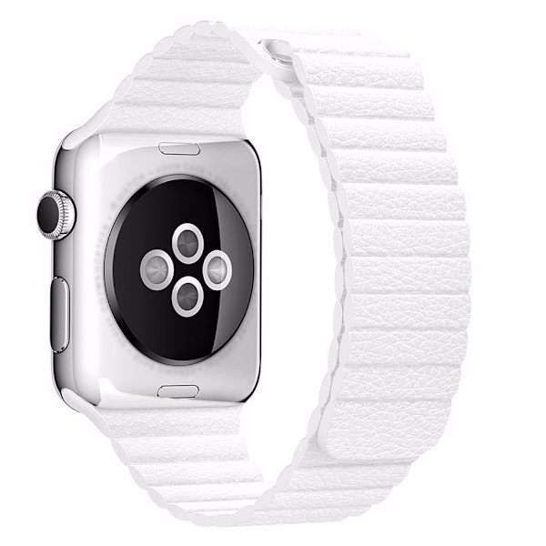 För Apple Watch 38mm Loop magnetlåsspänne PU läder armband Brun