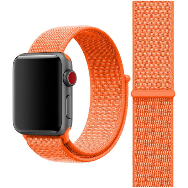 För Apple Watch 42/44mm Nylon Loop med kardborreknäppning  Orange 42