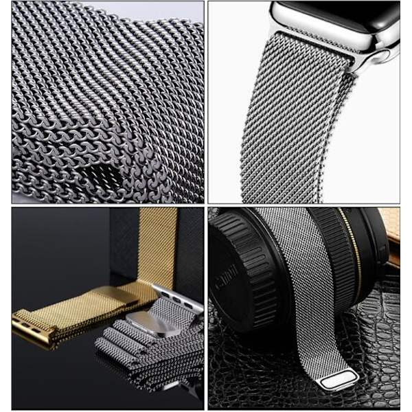 Milanese Loop Magnetic Rostfritt  apple watch armband 42/44 mm Svart