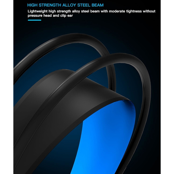 HAMTOD V1000 Dual-3.5mm Gaming Headset Blå