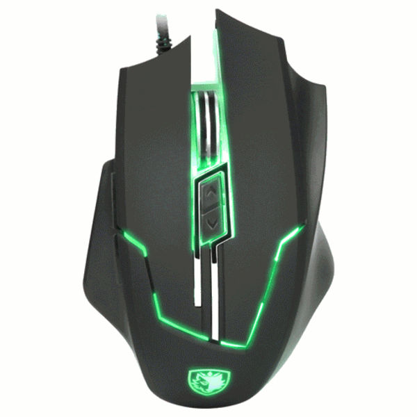 Sades Q7 USB Optisk Gamingmus Med LED, 7 Knappar Svart