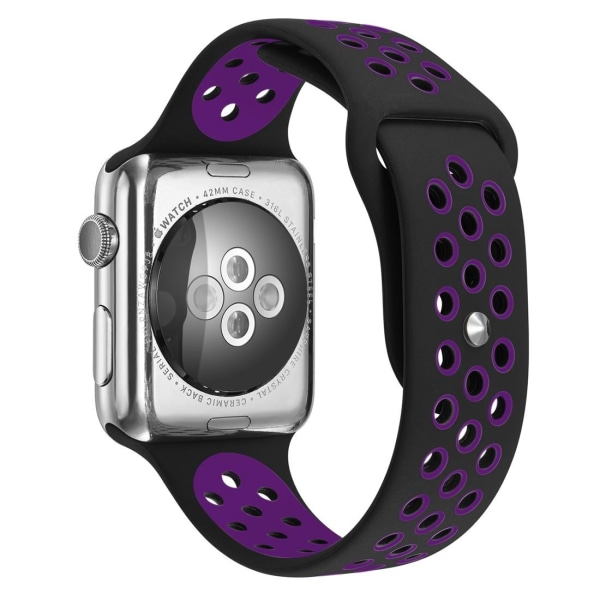 För Apple Watch 38/40 mm silikon Sport klockarmband Svart
