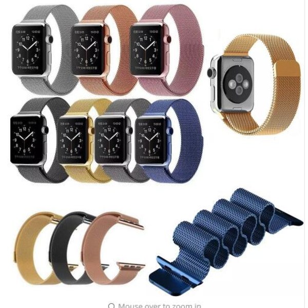 Milanese Loop Magnetic Rostfritt  apple watch armband 42/44 mm Svart
