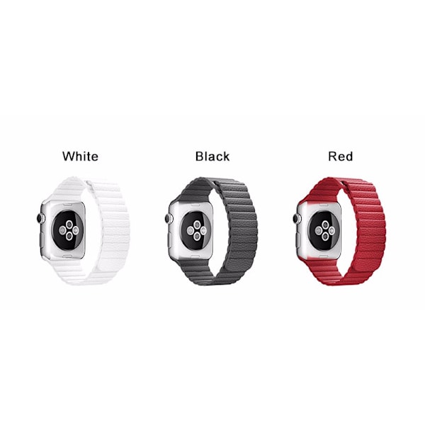 För Apple Watch 38mm Loop magnetlåsspänne PU läder armband Brun