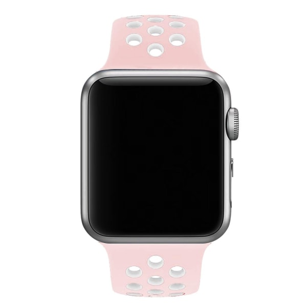 För Apple Watch 42/44mm L silikon Sport klockarmband Rosa