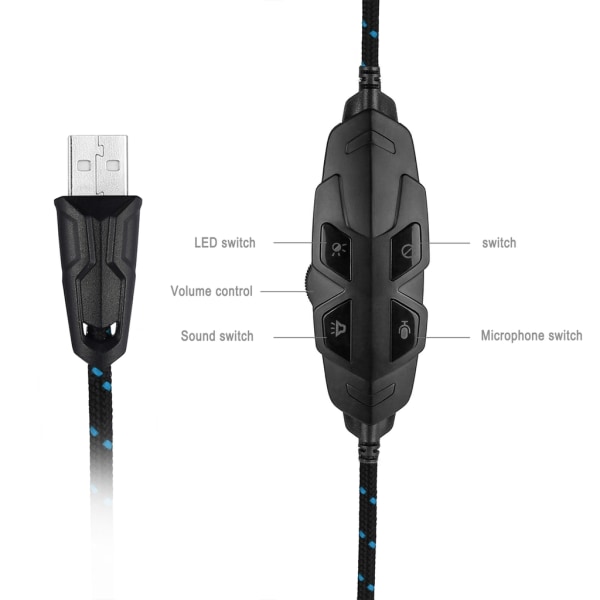 ONIKUMA K2 USB Headset 7.1  Blå