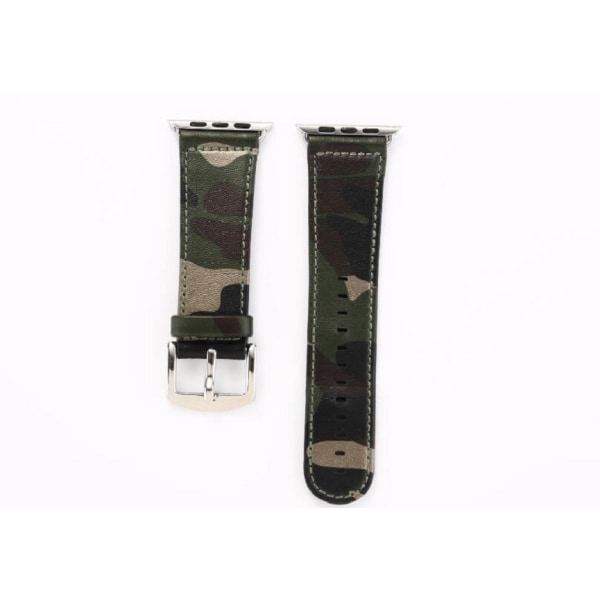 Kamouflage stil läderrem klockarmband för Apple Watch 38/40mm  Grön