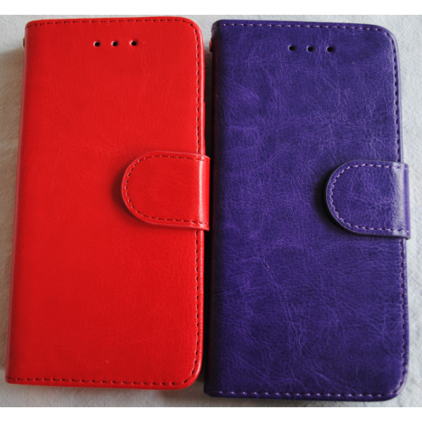 Plånkboksskal i läder av hög kvalitet till Samsung S7 Edge Röd