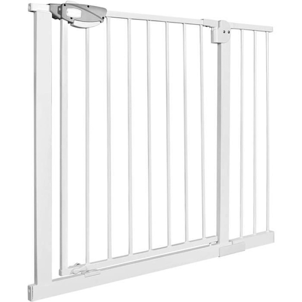 XMTECH Safety Gate, Justerbar längd dim.95-105 cm, Tvåvägsöppning - utan borrning, vit, för barn och djur