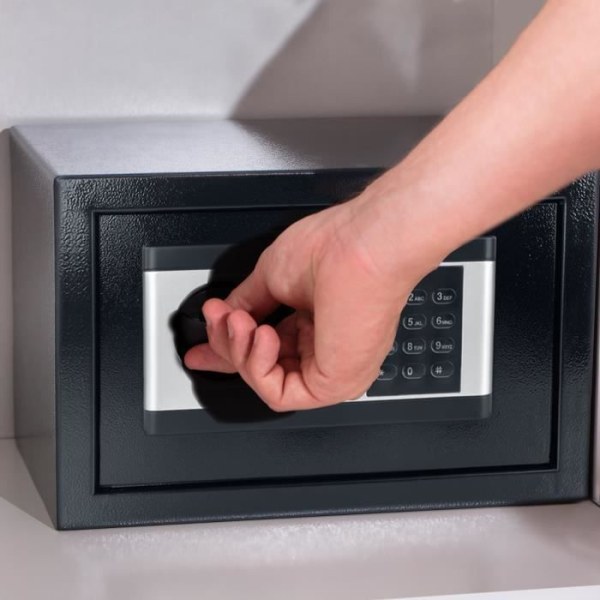 XMTECH Electronic Steel Security Safe, med elektroniskt lås och 2 nödnycklar, 31x20x20cm, svart Svart