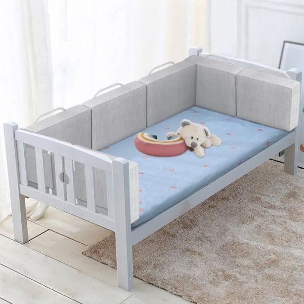 XMTECH Babysängstång Softpack Justerbar höjd Spädbarnsskydd Fallskydd Linne Grå 60cm Linne grå