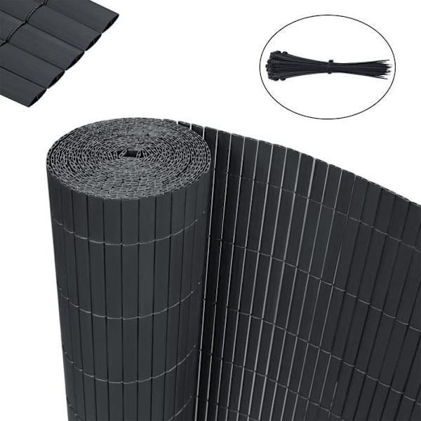 XMTECH PVC insynsskydd - 90x500cm - Antracit - för trädgård, balkong eller terrass Antracit