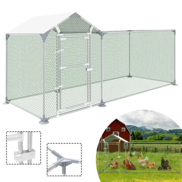 Hönshusskåp - XMTECH - 3x1x1,4 m - Galvaniserat stål - Väderbeständig Pengar