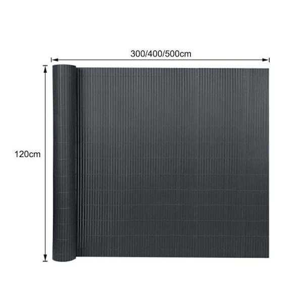 XMTECH PVC insynsskydd - 120x300cm - Antracit - Balkong, Terrass, Trädgård Antracit