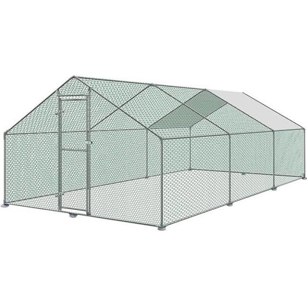 Hönshus - XMTECH - 3x6x2 m - Galvaniserat stål - Utomhus - 18 m²