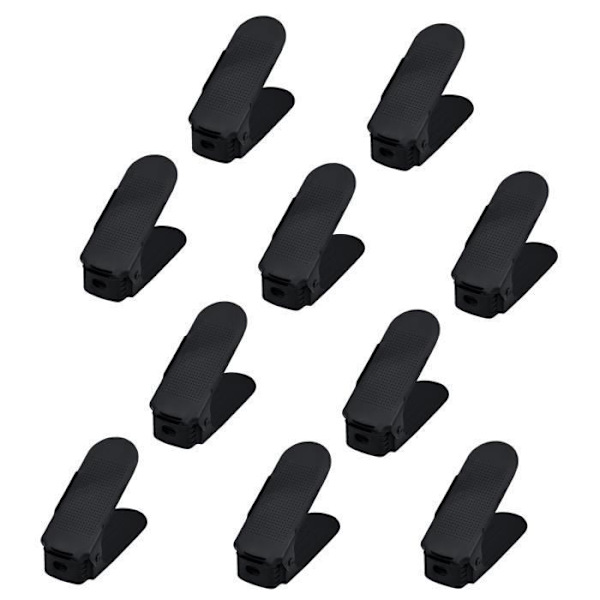 XMTECH 10-pack justerbart skoställ, justerbar höjd, platsbesparande, svart
