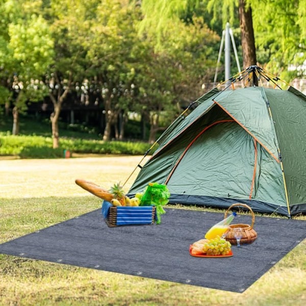 XMTECH Campingmatta, 250x300cm Golvmatta för husvagn, husbil, markpresenning med markspik och bärväska