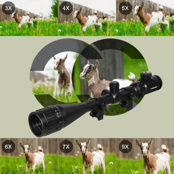 XMTECH 3-9x40EG kikarsikte avståndsmätare - 11 mm fästen - röd och grön Mil-Dot Illuminated Jakt, för jakt och sport