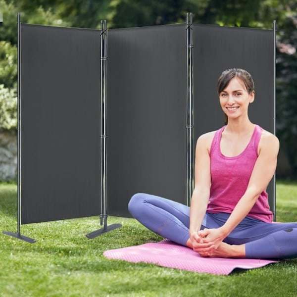 Paravent - XMTECH - 3 Paneler - Fällbar - Integritetsskydd - Antracit 275x180 cm Antracit