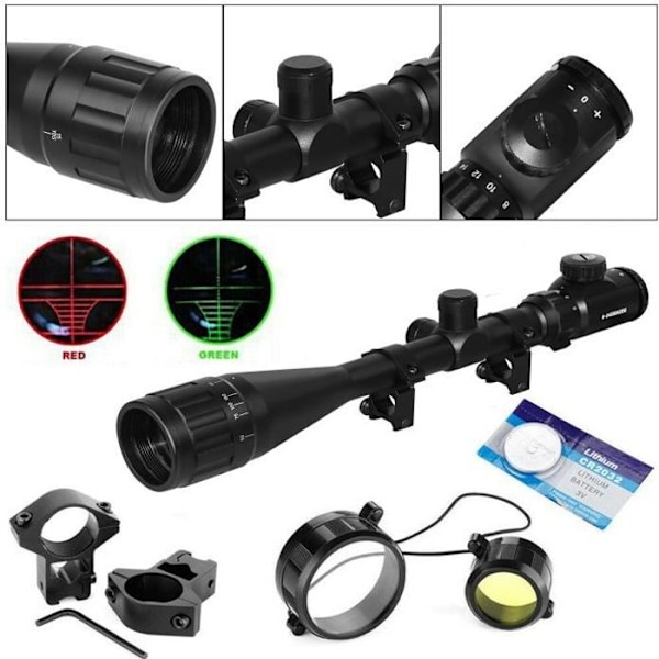 XMTECH 3-9x40EG avståndsmätare Riflescope - Röd - Mil-Dot Illuminated Hunting