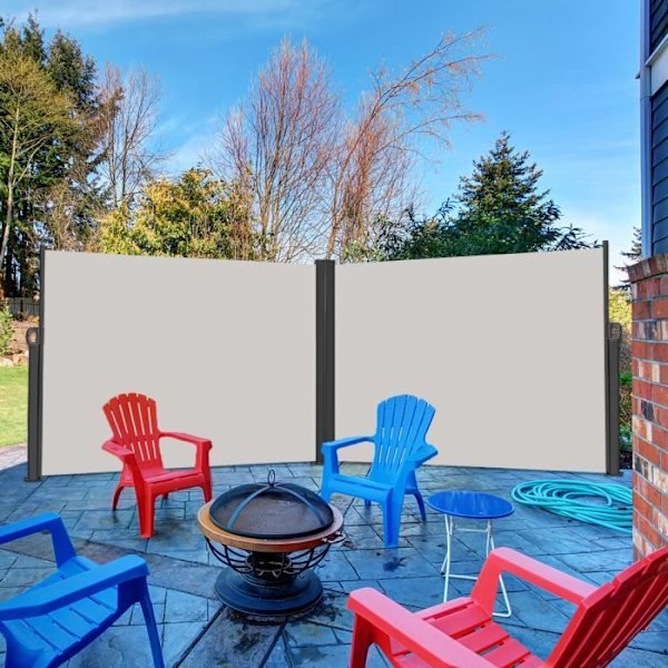 XMTECH sidogardin - Grå - 200x600cm - UV-skydd - Infällbar Grå