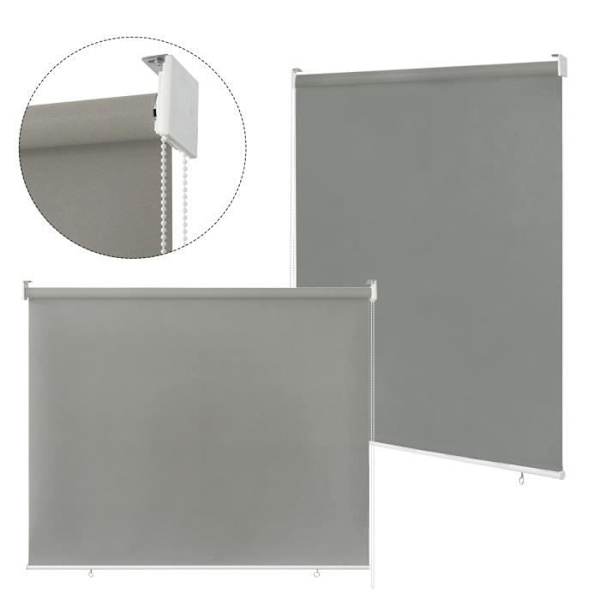 XMTECH utomhusgardin, vertikal persienn för balkong, solskydd, 140 x 240 cm, grå Grå