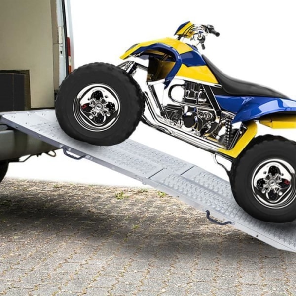 XMTECH Paket med 2 Lastramp Vikramp Galvaniserat stål 400 kg för motorcykel, släp, husvagn, bil Pengar