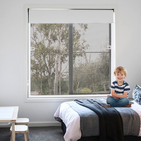 XMTECH 120x140cm Myggnät för Fönster - Myggnät för Windows Frame Myggnät Grid Kit - Vit