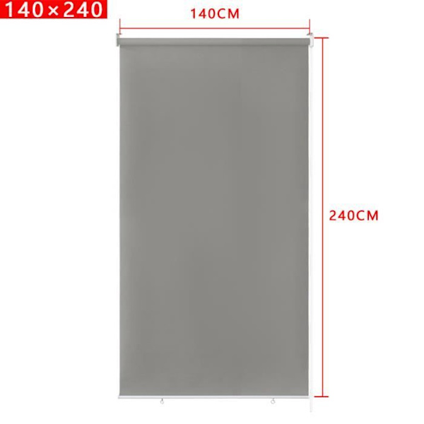 XMTECH utomhusgardin, vertikal persienn för balkong, solskydd, 140 x 240 cm, grå Grå