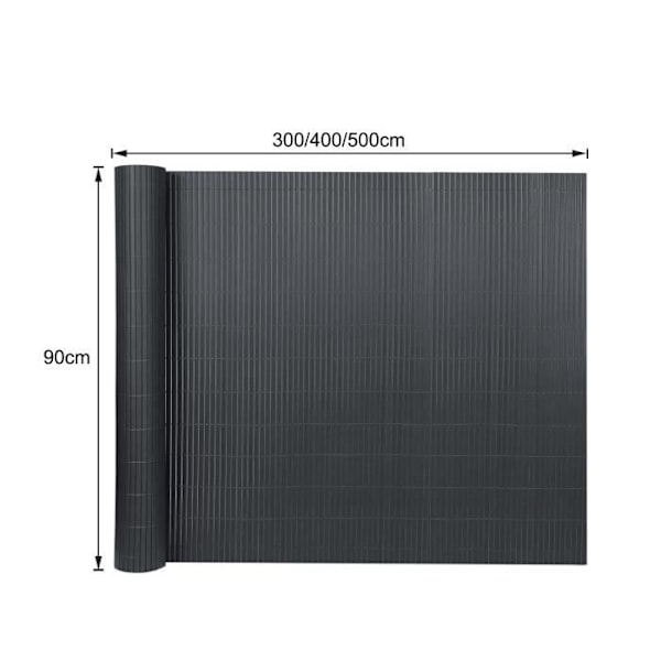 XMTECH PVC insynsskydd - 90x500cm - Antracit - för trädgård, balkong eller terrass Antracit