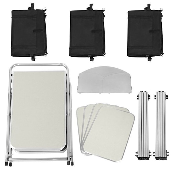 XMTECH utekök, hopfällbart campingkök, campingförvaringsenhet med 6 förvaringsskåp, 174,5x46x110cm