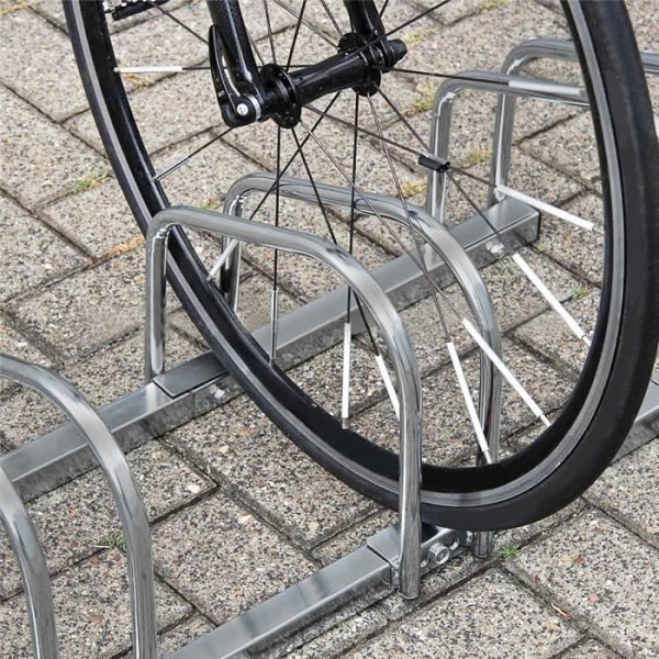 XMTECH Golvmonterat cykelställ förvaringsställ för 6 cyklar Cykelställ i metall Cykelställ, silver Pengar