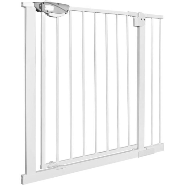 XMTECH Safety Gate, Justerbar längd dim.85-95 cm, Tvåvägsöppning - utan borrning, vit, för barn och djur