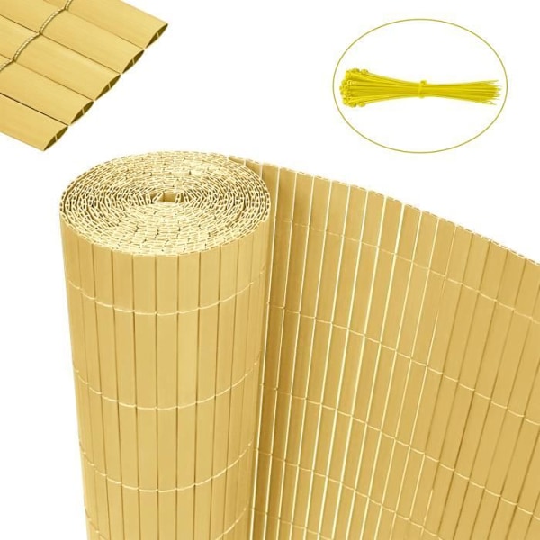 XMTECH PVC insynsskydd - Bambu - 90x400cm - Balkong, terrass, trädgård Bambu