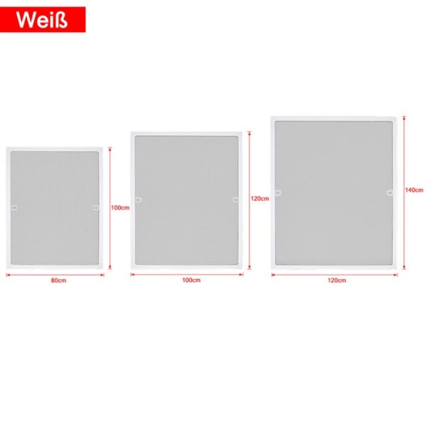 XMTECH 120x140cm Myggnät för Fönster - Myggnät för Windows Frame Myggnät Grid Kit - Vit