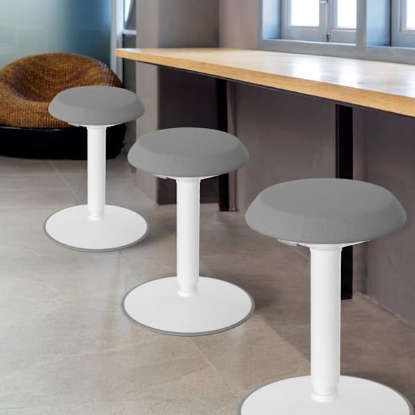 Ergonomisk Taburett - UISEBRT - Höjdjusterbar 54-79cm - Svängande Effekt - Färg Grå - Belastning 140kg svart, ljusgrå, orange, grön