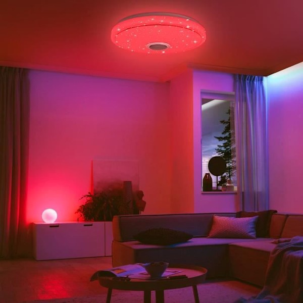 UISEBRT 36W LED-taklampa med fjärrkontroll, Bluetooth-högtalare och APP-kontroll för sovrum, vardagsrum, kök