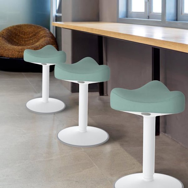 UISEBRT Sittande Ergonomisk Stol Justerbar i Höjd 57-82cm Kontorsstol med Gungfunktion för Hem och Kontor, Grön