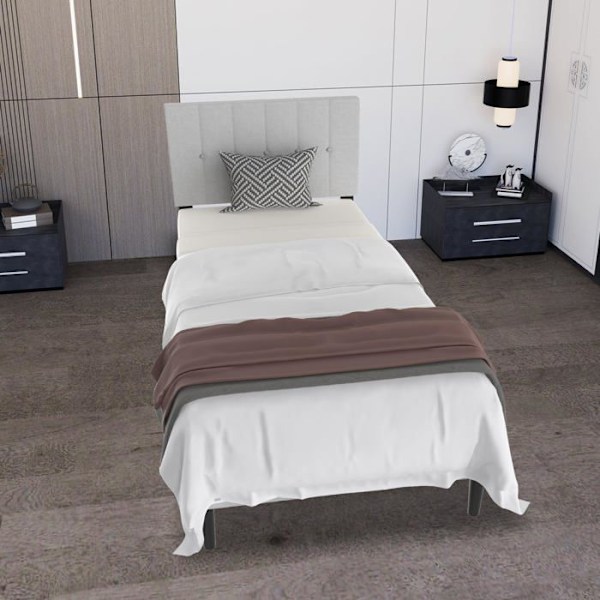 Säng - UISEBRT - 160x200cm - Metall - Linhuvud - 2 platser - Ljusgrå Ljusgrått